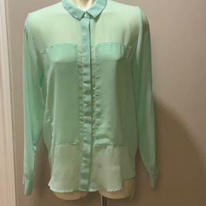 Sheer mint green blouse
